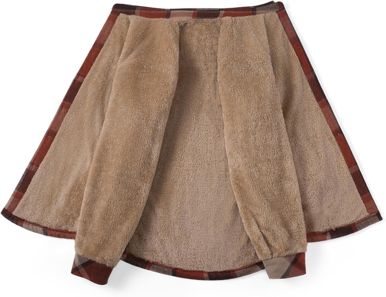 image:imageZeagoo Flannel Jacket for Women Sherpa Fleece Lined Winter Plaid CoatsBrown Black