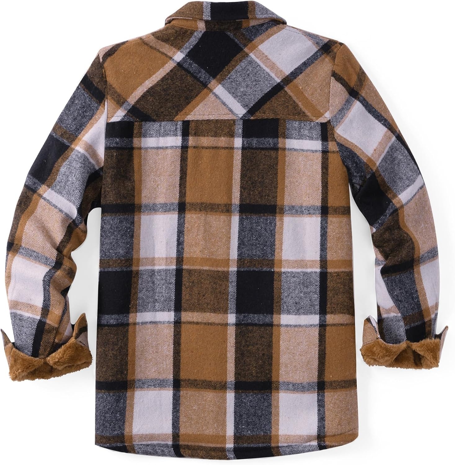 image:imageZeagoo Flannel Jacket for Women Sherpa Fleece Lined Winter Plaid CoatsBrown Black
