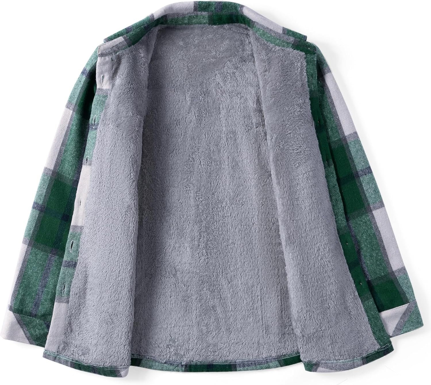 image:imageZeagoo Flannel Jacket for Women Sherpa Fleece Lined Winter Plaid CoatsGreen