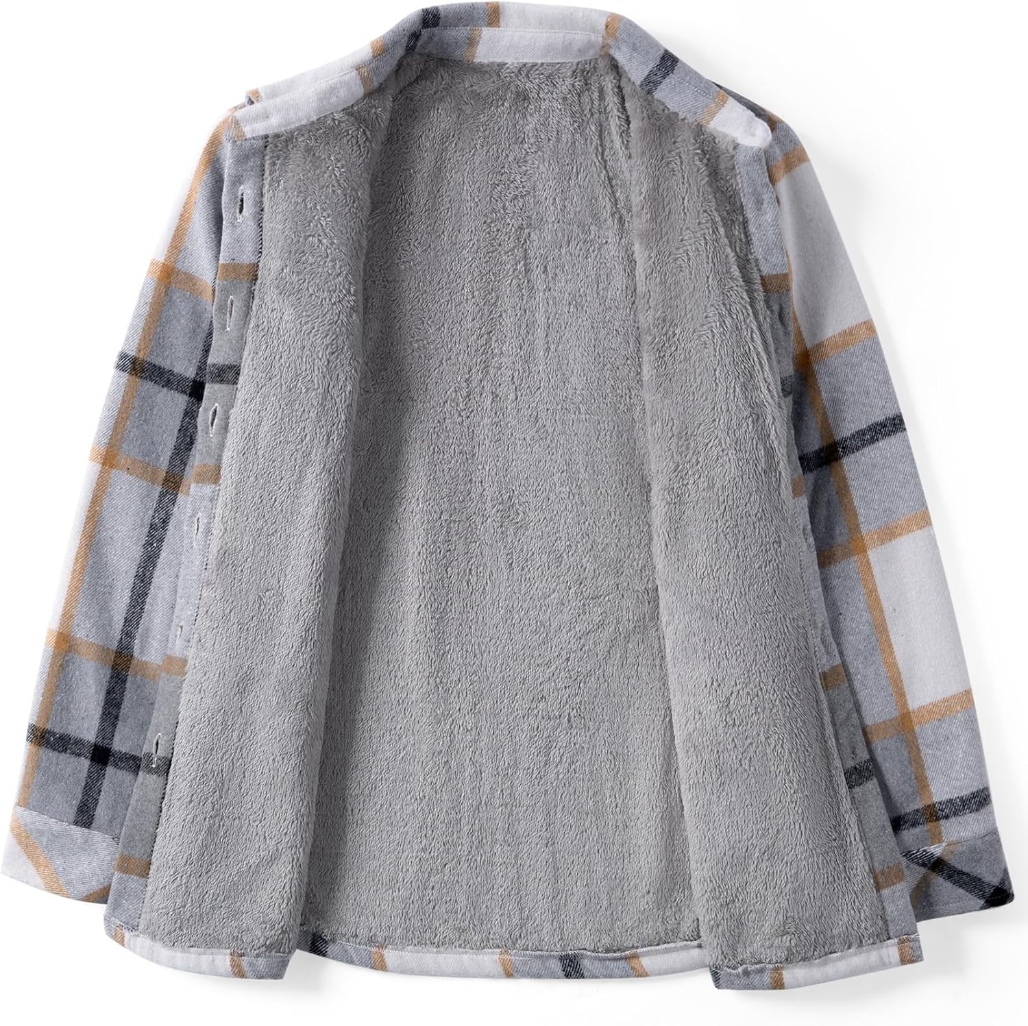 image:imageZeagoo Flannel Jacket for Women Sherpa Fleece Lined Winter Plaid CoatsGrey