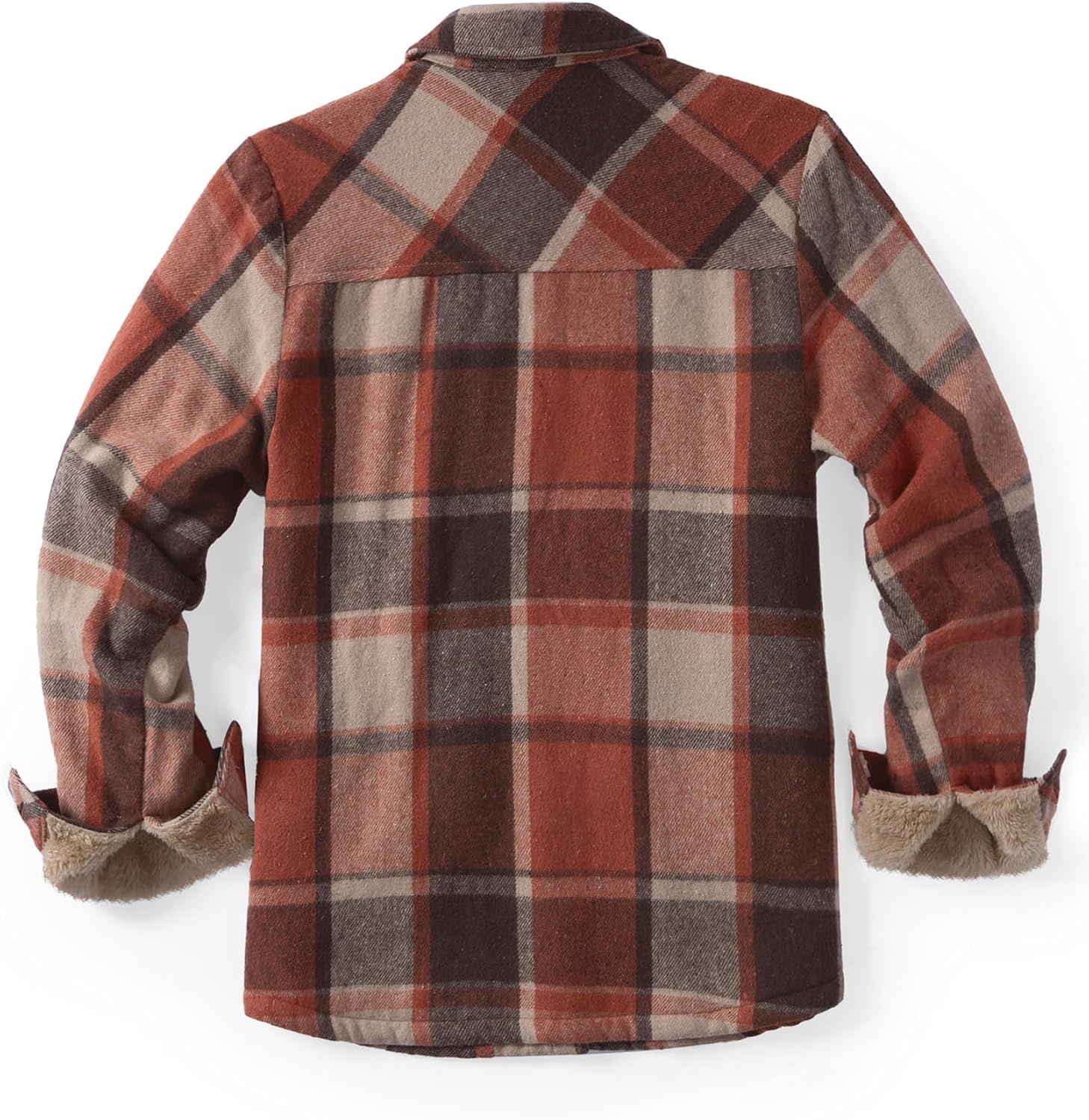 image:imageZeagoo Flannel Jacket for Women Sherpa Fleece Lined Winter Plaid CoatsOrange