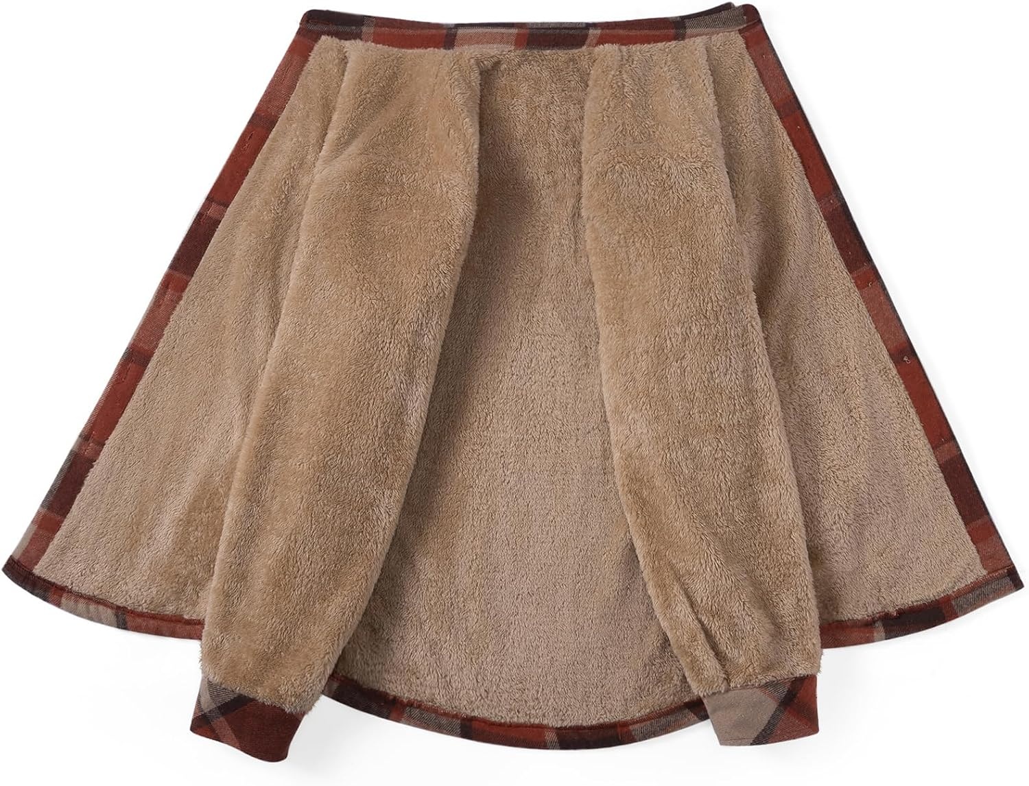 image:imageZeagoo Flannel Jacket for Women Sherpa Fleece Lined Winter Plaid CoatsOrange