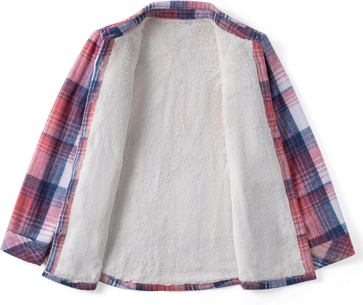 image:imageZeagoo Flannel Jacket for Women Sherpa Fleece Lined Winter Plaid CoatsPink