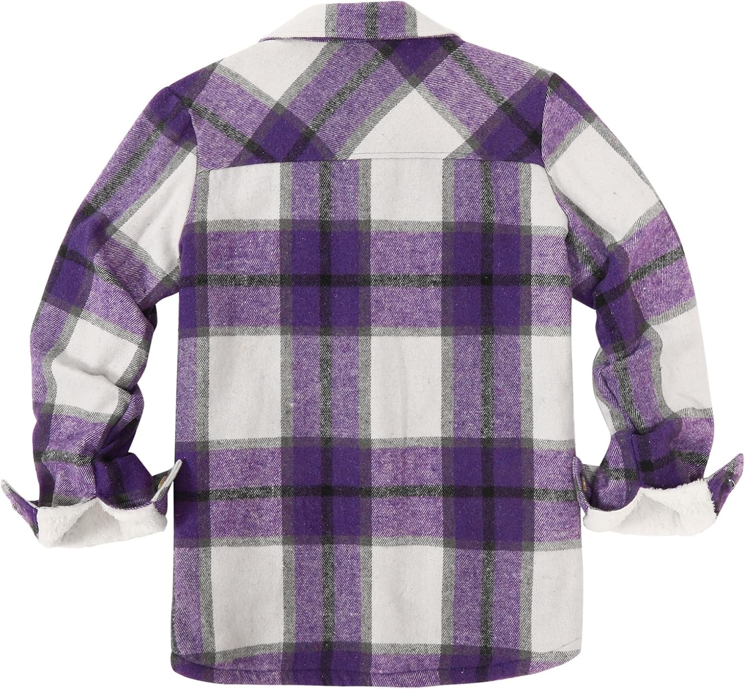 image:imageZeagoo Flannel Jacket for Women Sherpa Fleece Lined Winter Plaid CoatsPurple