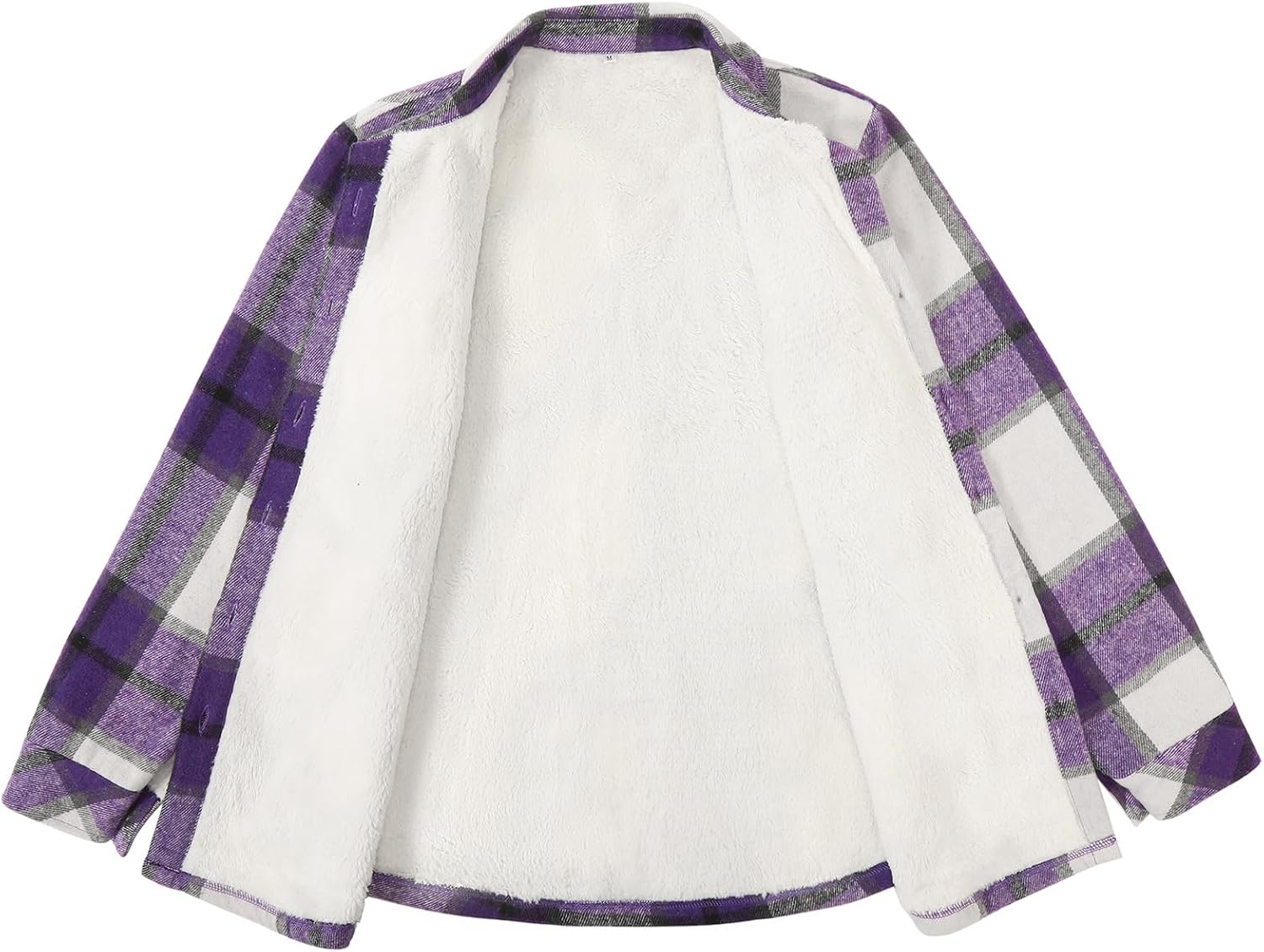 image:imageZeagoo Flannel Jacket for Women Sherpa Fleece Lined Winter Plaid CoatsPurple