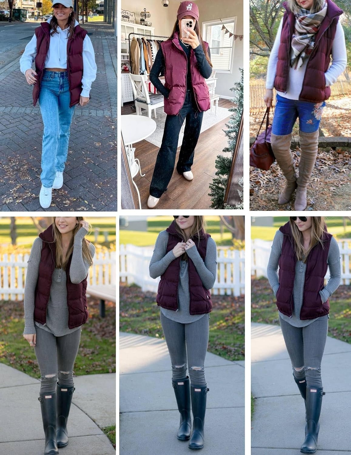 image:imageZeagoo Women Puffer Vest Lightweight Stand Collar Sleeveless Winter Warm Zip Up Padded Outerwear Jackets with Pockets SXXLBurgundy