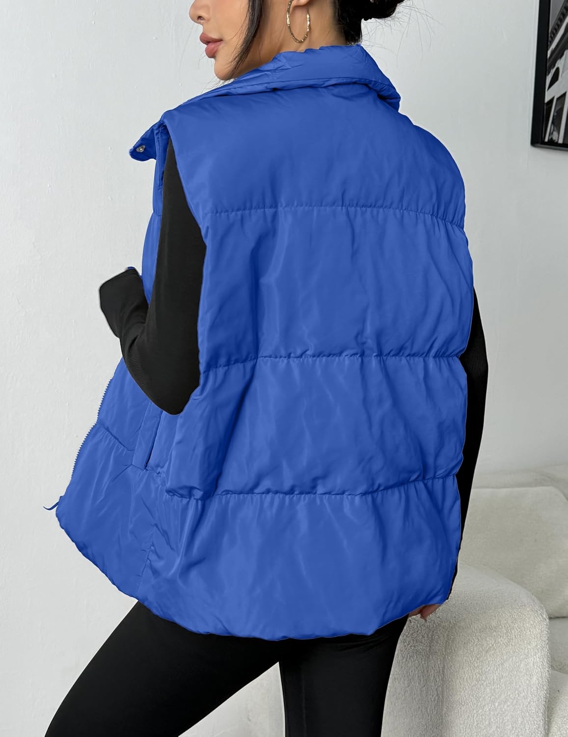 image:imageZeagoo Women Puffer Vest Lightweight Stand Collar Sleeveless Winter Warm Zip Up Padded Outerwear Jackets with Pockets SXXLSky Blue