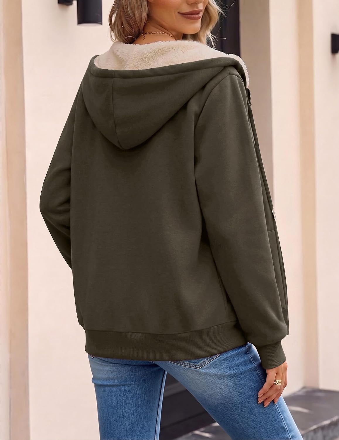 image:imageZeagoo Women Sherpa Fleece Jacket Zip Up Thick Warm Hoodie Fall Winter CoatCoffeegrey