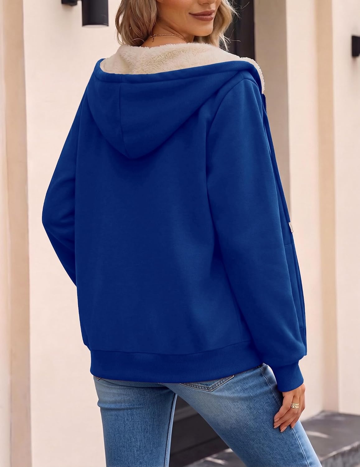image:imageZeagoo Women Sherpa Fleece Jacket Zip Up Thick Warm Hoodie Fall Winter CoatSky Blue