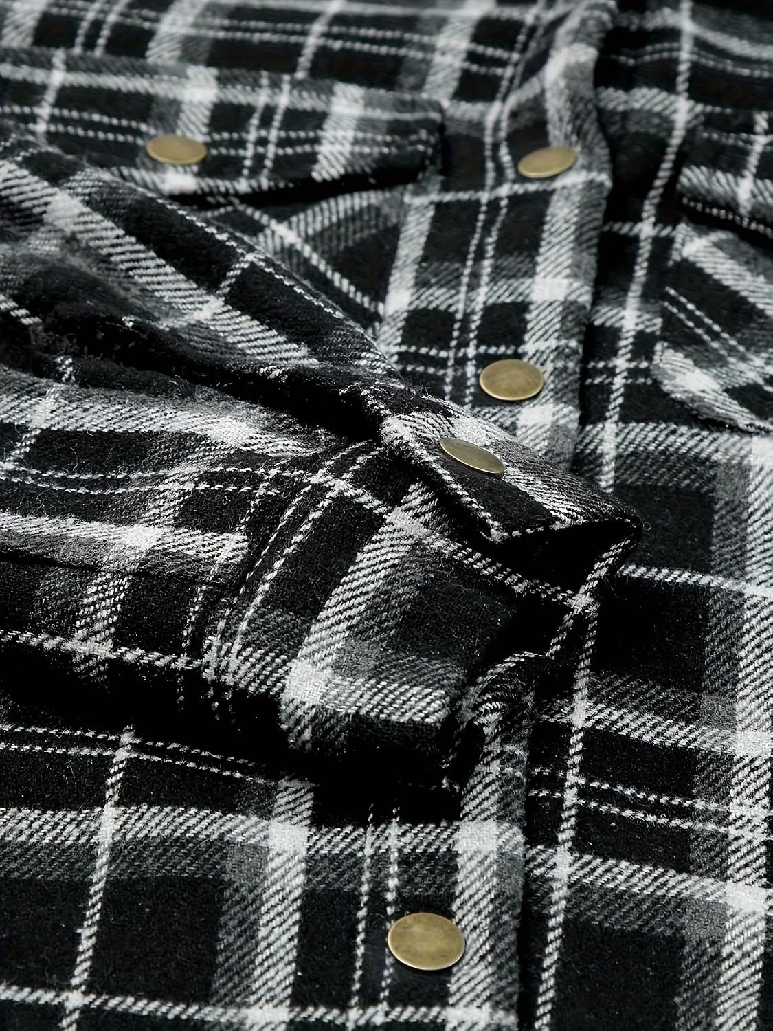 image:imageZeagoo Womens Flannel Plaid Jacket Fleece Lined Shacket Hooded Warm CoatBlack