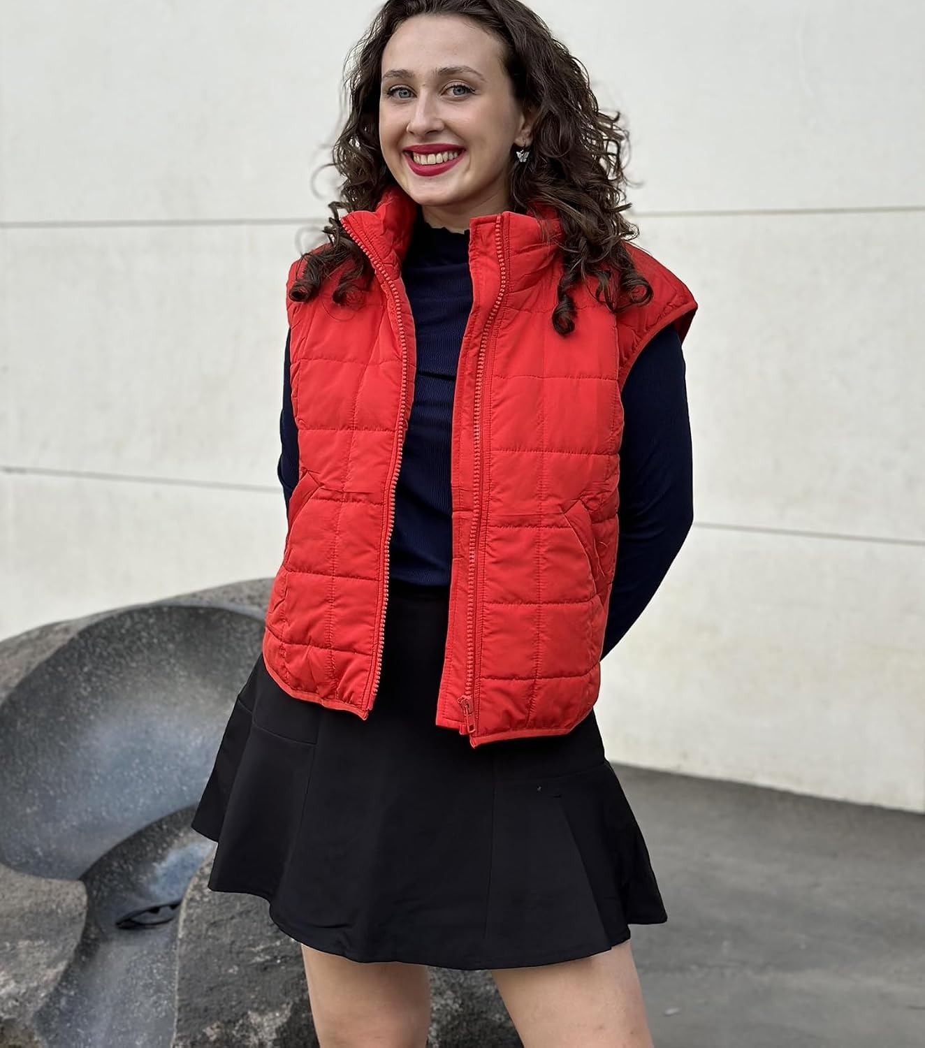 image:imageZeagoo Womens Puffer Vest Ladies Sleeveless Zip Up OuterwearRed
