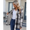Zeagoo Flannel Jacket for Women Sherpa Fleece Lined Winter Plaid Coats(Black)