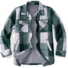 Zeagoo Flannel Jacket for Women Sherpa Fleece Lined Winter Plaid Coats(Green)