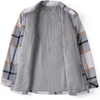 Zeagoo Flannel Jacket for Women Sherpa Fleece Lined Winter Plaid Coats(Grey)