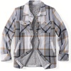 Zeagoo Flannel Jacket for Women Sherpa Fleece Lined Winter Plaid Coats(Grey)