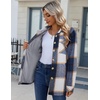 Zeagoo Flannel Jacket for Women Sherpa Fleece Lined Winter Plaid Coats(Navy)