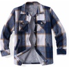 Zeagoo Flannel Jacket for Women Sherpa Fleece Lined Winter Plaid Coats(Navy)