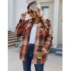 Zeagoo Flannel Jacket for Women Sherpa Fleece Lined Winter Plaid Coats(Orange)