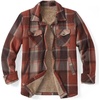 Zeagoo Flannel Jacket for Women Sherpa Fleece Lined Winter Plaid Coats(Orange)