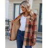 Zeagoo Flannel Jacket for Women Sherpa Fleece Lined Winter Plaid Coats(Orange)