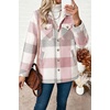 Zeagoo Flannel Jacket for Women Sherpa Fleece Lined Winter Plaid Coats(Pink Gray)