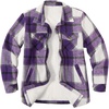 Zeagoo Flannel Jacket for Women Sherpa Fleece Lined Winter Plaid Coats(Purple)