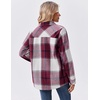 Zeagoo Flannel Jacket for Women Sherpa Fleece Lined Winter Plaid Coats(Wine Red)