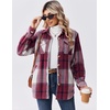 Zeagoo Flannel Jacket for Women Sherpa Fleece Lined Winter Plaid Coats(Wine Red)