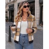 Zeagoo Jackets for Women 2026 Lightweight Bomber Jacket Plaid Flannel Coat(Brown Plaid- Gz554)