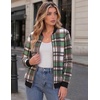 Zeagoo Jackets for Women 2026 Lightweight Bomber Jacket Plaid Flannel Coat(Green Brown Plaid- Gw552)
