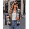 Zeagoo Jackets for Women 2026 Lightweight Bomber Jacket Plaid Flannel Coat(Green Brown Plaid- Gw552)