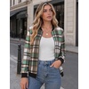 Zeagoo Jackets for Women 2026 Lightweight Bomber Jacket Plaid Flannel Coat(Green Brown Plaid- Gw552)
