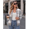 Zeagoo Jackets for Women 2026 Lightweight Bomber Jacket Plaid Flannel Coat(Grey Plaid- Gw568)