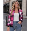 Zeagoo Jackets for Women 2026 Lightweight Bomber Jacket Plaid Flannel Coat(Hot Pink Plaid- Gz553)