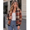 Zeagoo Jackets for Women 2026 Lightweight Bomber Jacket Plaid Flannel Coat(Orange Plaid- Gz526)