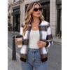 Zeagoo Jackets for Women 2026 Lightweight Bomber Jacket Plaid Flannel Coat(Purple Brown Plaid- Gw579)