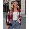 Zeagoo Jackets for Women 2026 Lightweight Bomber Jacket Plaid Flannel Coat(Red White Plaid- Gz543)