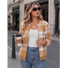 Zeagoo Jackets for Women 2026 Lightweight Bomber Jacket Plaid Flannel Coat(Yellow Plaid- Gw578)