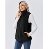 Zeagoo Vest For Women Sleeveless Sherpa Fleece Jackets Zip Up Fall Coats(A-black)