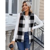 Zeagoo Vest For Women Sleeveless Sherpa Fleece Jackets Zip Up Fall Coats(Black White Plaid)