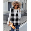 Zeagoo Vest For Women Sleeveless Sherpa Fleece Jackets Zip Up Fall Coats(Black White Plaid)