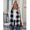 Zeagoo Vest For Women Sleeveless Sherpa Fleece Jackets Zip Up Fall Coats(Black White Plaid)