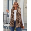 Zeagoo Vest For Women Sleeveless Sherpa Fleece Jackets Zip Up Fall Coats(Brown Leopard)