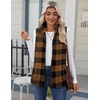 Zeagoo Vest For Women Sleeveless Sherpa Fleece Jackets Zip Up Fall Coats(Brown Plaid)