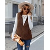 Zeagoo Vest For Women Sleeveless Sherpa Fleece Jackets Zip Up Fall Coats(Coffee)