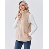 Zeagoo Vest For Women Sleeveless Sherpa Fleece Jackets Zip Up Fall Coats(Khaki)