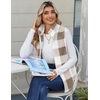 Zeagoo Vest For Women Sleeveless Sherpa Fleece Jackets Zip Up Fall Coats(Khaki White Plaid)
