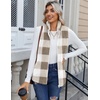 Zeagoo Vest For Women Sleeveless Sherpa Fleece Jackets Zip Up Fall Coats(Khaki White Plaid)