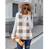 Zeagoo Vest For Women Sleeveless Sherpa Fleece Jackets Zip Up Fall Coats(Khaki White Plaid)
