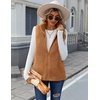 Zeagoo Vest For Women Sleeveless Sherpa Fleece Jackets Zip Up Fall Coats(Light Brown-1)
